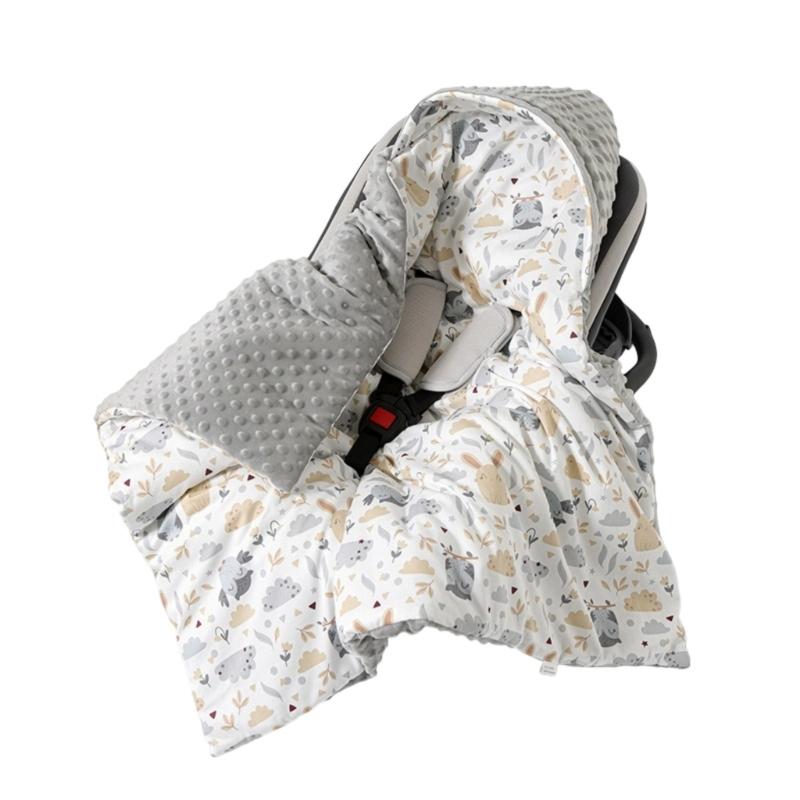 Multifunctional Hooded Infant Dot Swaddles Blanket Lightweight Cotton For Car Seat Strollers Tummy Time Play Mat