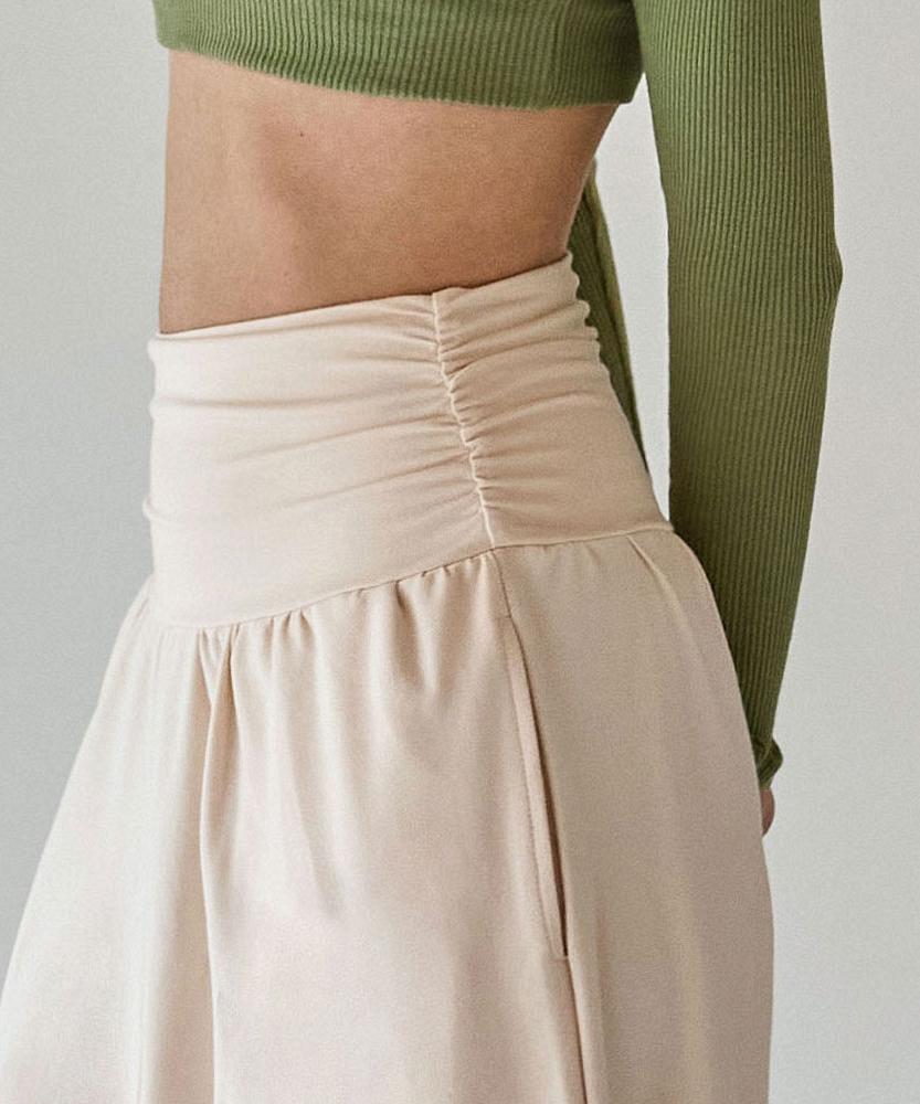 Debiweeo Fuzzy Wide Harem Pants Devi-B0089-Cream Beige