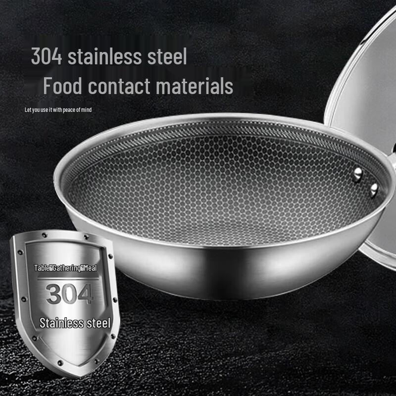 SUPOR X-Crystal Shield Honeycomb Non-Stick Stainless Steel Wok