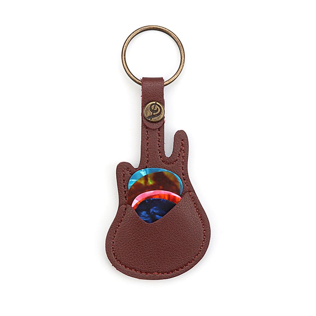 Leather Key Chain Guitar Picks Holder Keychain Guitar Plectrums Bag Picks Pouch Guitar Strap Guitar Picks Carrying Case