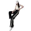 Women's Ice Silk Wide-Leg Sports Pants - Black, Thin, Straight, Loose, Casual Style for Spring, Summer, and Autumn
