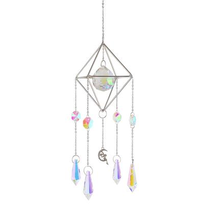 Crystal Wind Chimes Metal Prism Chaser Catcher Window Curtain Jewelry Home Decor