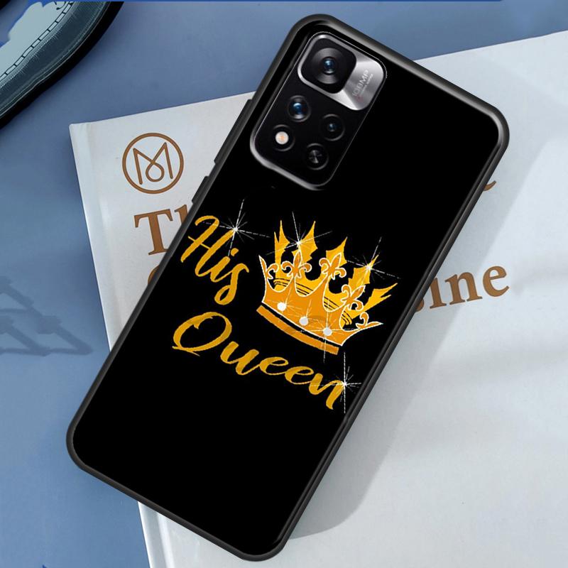 Crown QUEEN & KING Couples Case For Xiaomi Redmi 13C 10C 12C 14C Redmi Note 14 13 Pro 12 11 9 10 9S 10S 11S 12S Cover