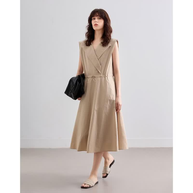 Demana Quick-Dry Sun Protection Sleeveless Drawstring Waist Dress