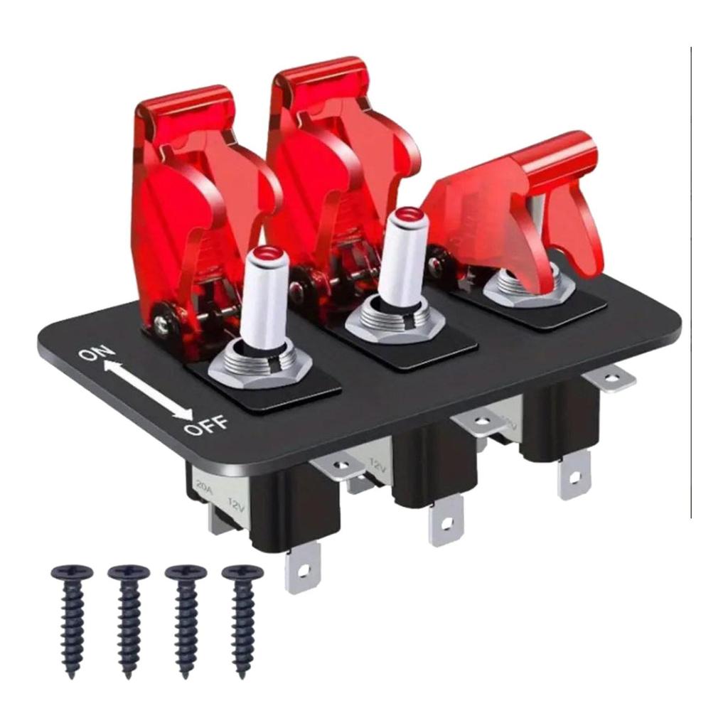 Universal 12V Panel Switch ABS Rocker Toggle Switch Panel with LED Lights for Car RV Yacht Dashboard