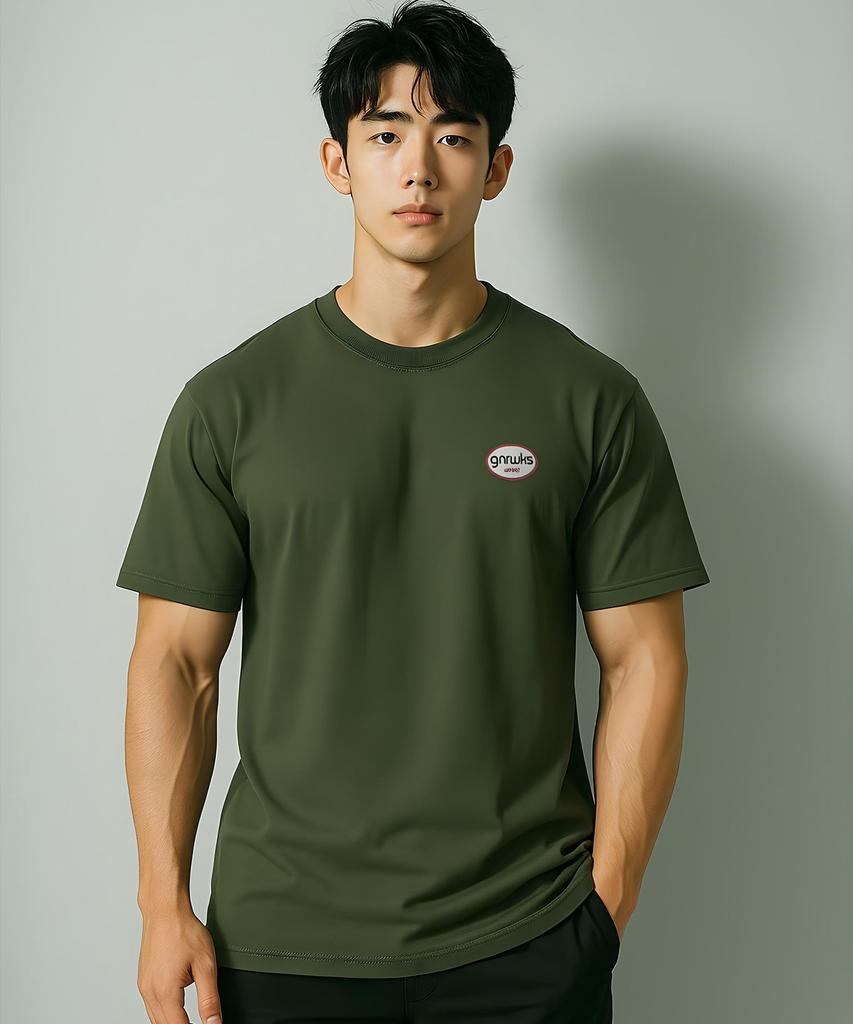 Jeneleolwogseu G-25-Ss-718 Printed Short Sleeve T-Shirt_Khaki
