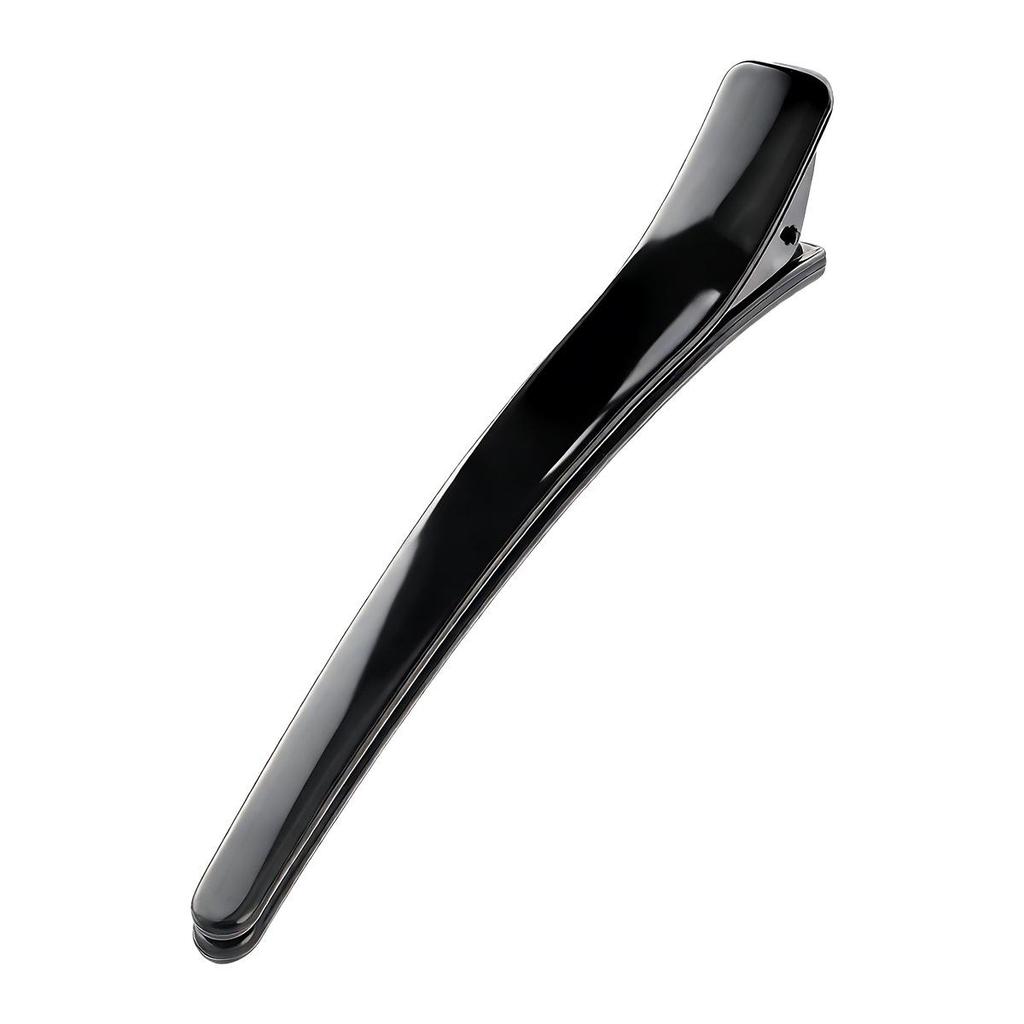 12cm Glossy Black Duckbill Hair Clip - Seamless, No Damage to Tips, Plastic Hairpin for Styling Bangs