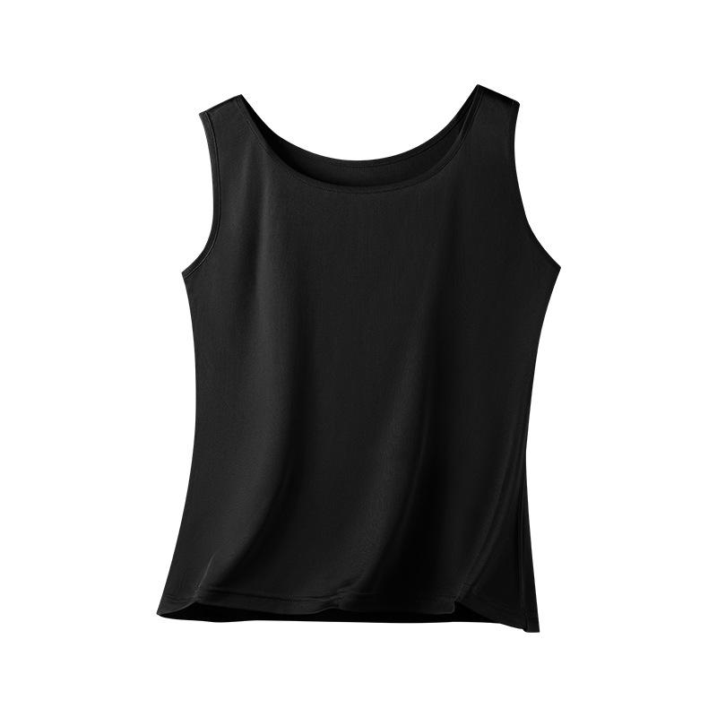 

Tangge Silk Women s Sleeveless Round Neck Camisole with Wide Straps XL