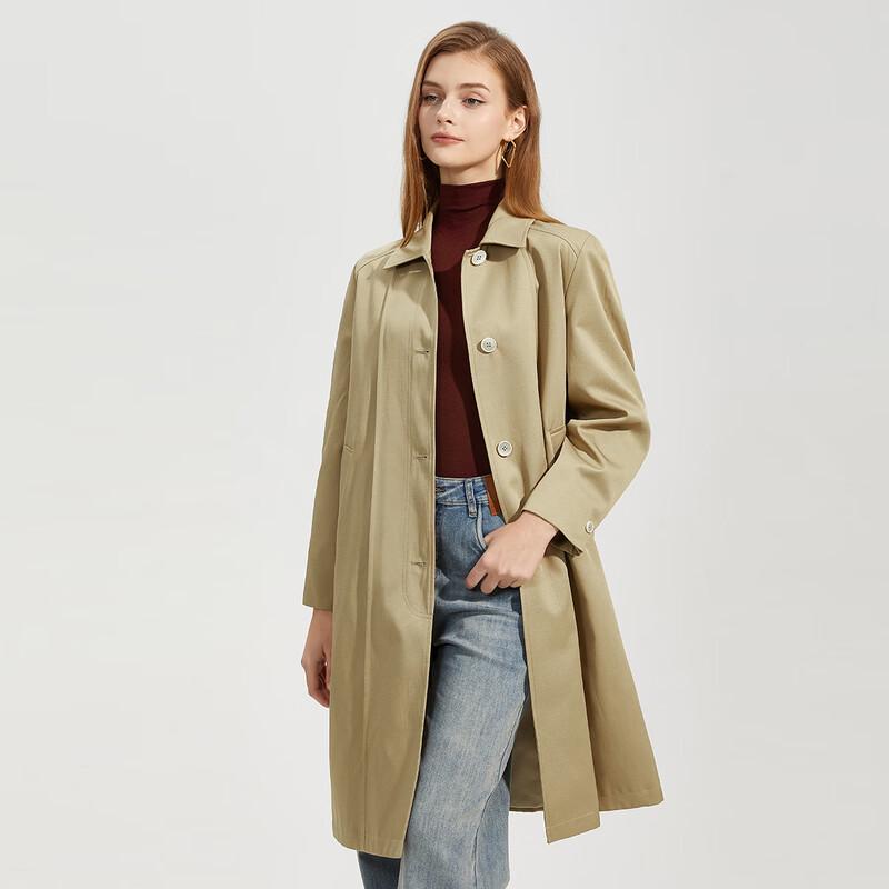 Women's Lapel Mid-Length Trench Coat