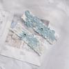1 Pair Lace Garter Belt Sky Blue Elastic Romantic Skin Friendly Bridal Wedding Garter for Women Girls Party Sky