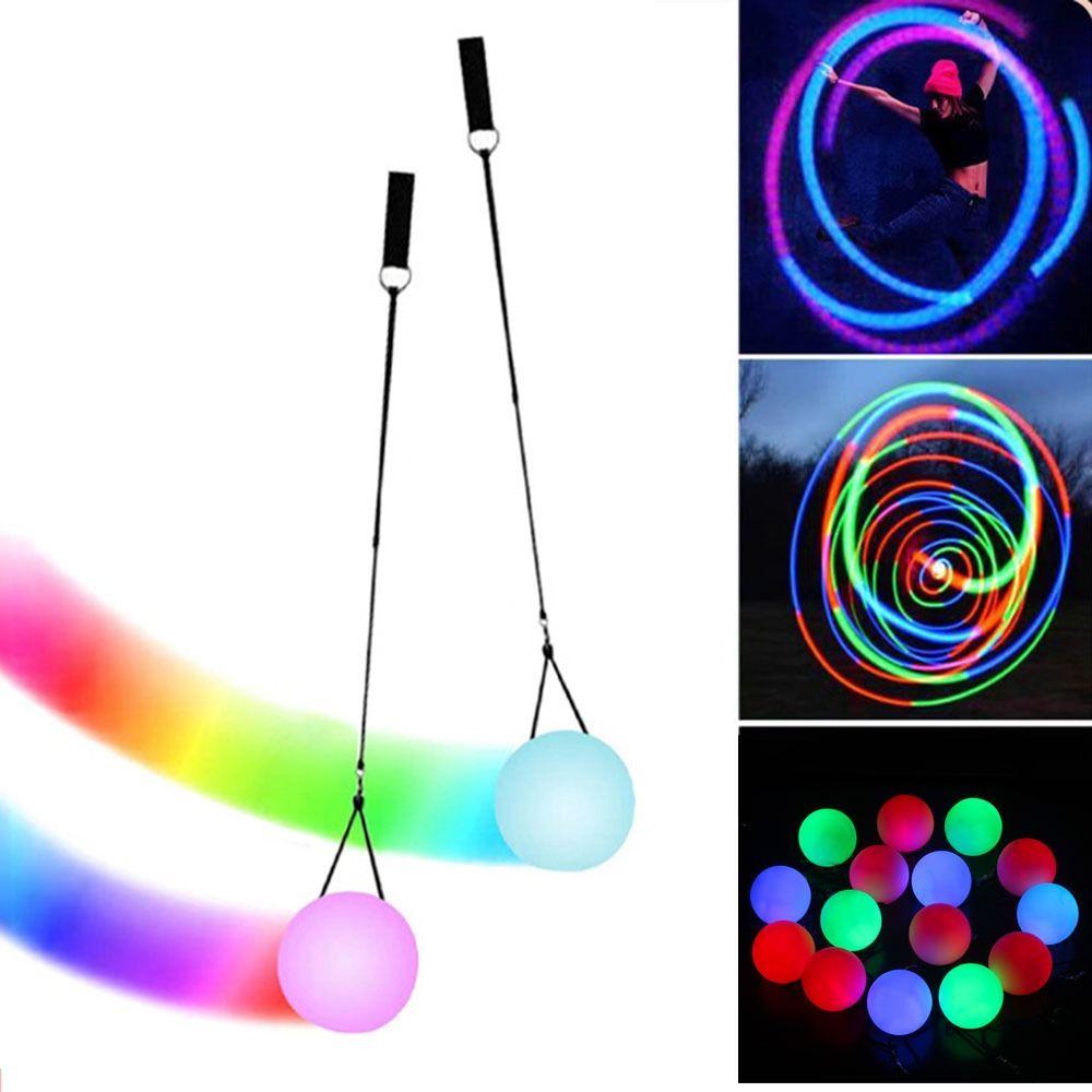 Waterproof LED POI Ball Colorful Luminous Belly Dance Throwing Ball Spinning Balls  Xmas