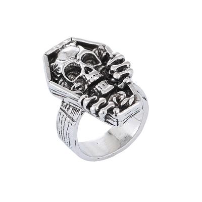 New Vintage Skull Ring Men's Hip Hop Punk Style Zinc Alloy Jewelry