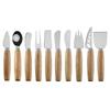 Rubber Wood & Stainless Steel Cheese Knife Set - Western Tableware with Knife, Fork, and Spoon
