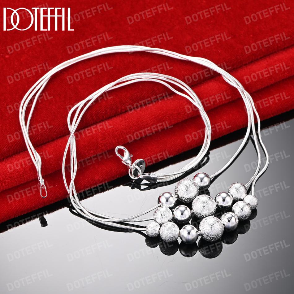 925 Sterling Silber Schlangenkette Perlenkette Hochzeitsschmuck