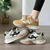 2025 spring new thick-soled German training shoes women's trend comfortable and versatile Forrest Gump shoes fashion leather casual shoes single shoes