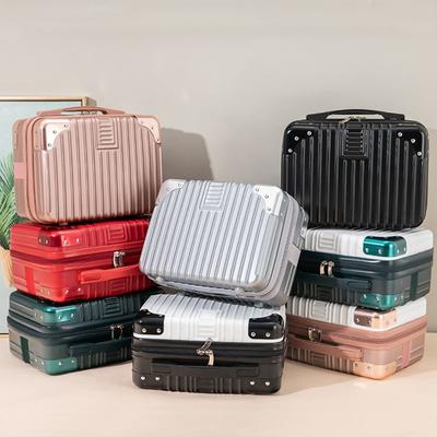 14 Inch Cosmetic Box Hand Luggage Organizer Makeup Case Small Mini Travel Suitcase Password Box Boarding Case With Metal Corner