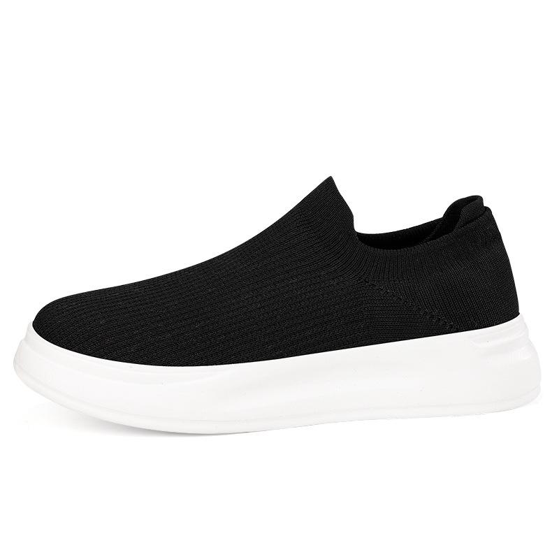 Spring and Summer New One-pedal Breathable Mesh Shoes Couple Thick-soled Fly-woven Foot Socks Casual Shoes Men's Shoes