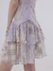 Sinseuden Lavender Floral Patchwork Mini Dress