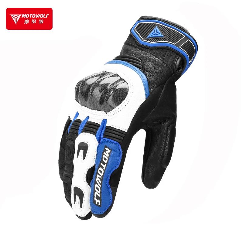 Motorcycle Gloves Leather Men Gloves Touch Screen Carbon Fiber Protect Luvas de Motocicleta de Couro Guantes Cuero Gants Cuir