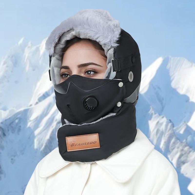European and American winter men's winter Lei Feng hat trendy women's ear protection hat kitten embroidery autumn and winter mask hat