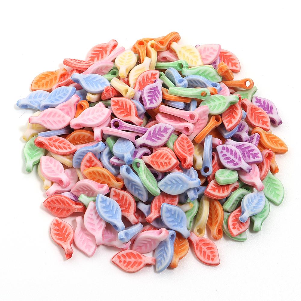 

200pcs/lot Multistyle Plastic Beads Colorful Flowers Heart Mini Bear shaped Loose Spaced Beads For DIY Charms Bracelet Wholesale