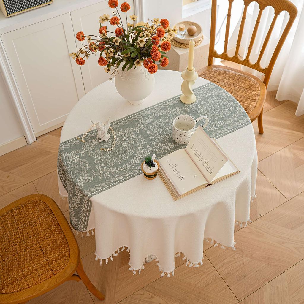Imitation Cotton And Linen Fabric Tablecloth Simple Modern High-End Dining Table Cloth Coffee Table Cloth Round Table Cloth Long Tablecloth Cover
