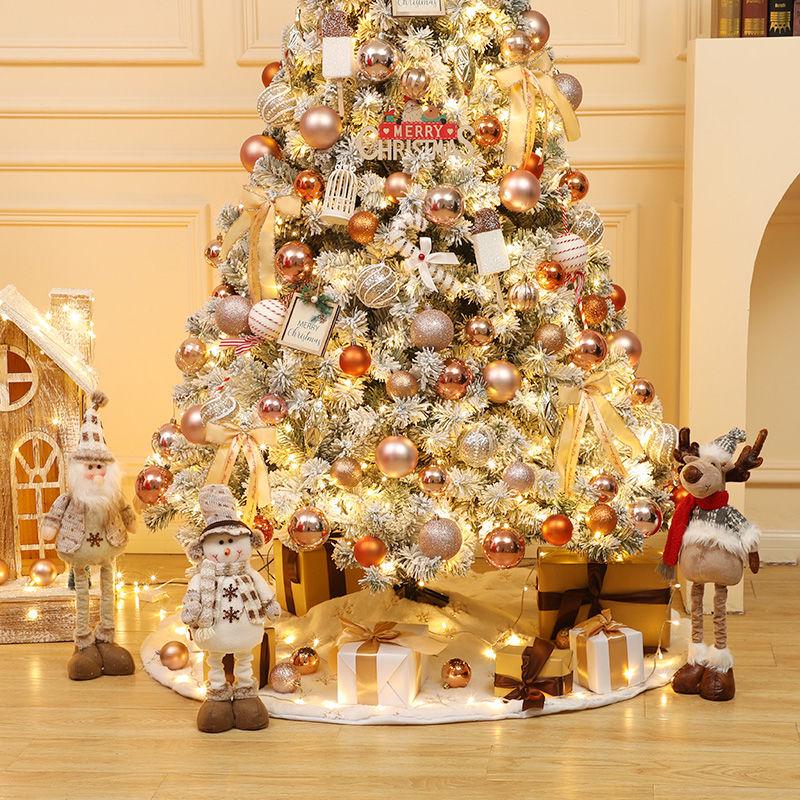 Skandinaviško stiliaus aukštos klasės balto sniego Kalėdų eglutės dekoracijų rinkinys (1.5/1.8/2.1m)