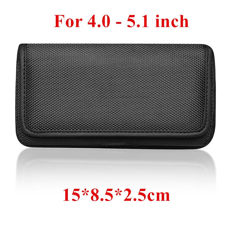 Marsupio da Cintura per Cellulare 3.5-6.3 pollici per iPhone Samsung Xiaomi Custodia a Sacchetto Clip da Cintura Fondina Borsa in Tessuto Oxford Copertura a Ribalta