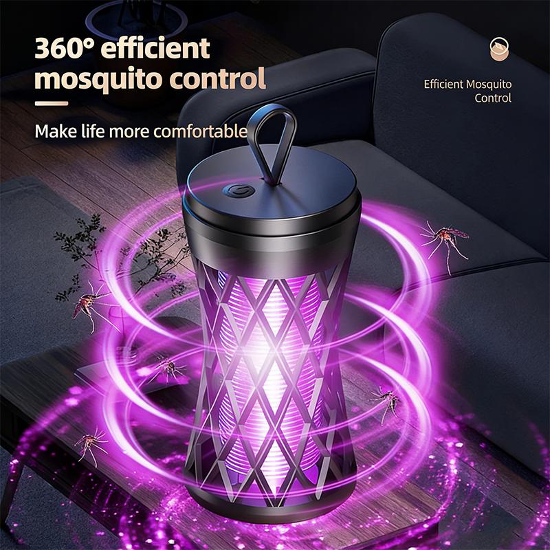 Electric Mosquito Killer Lamp with Atmosphere Light, Safe Efficient Home Mosquito Zapper, Electric Shock Mosquito Repellent for Indoor Outdoor Use