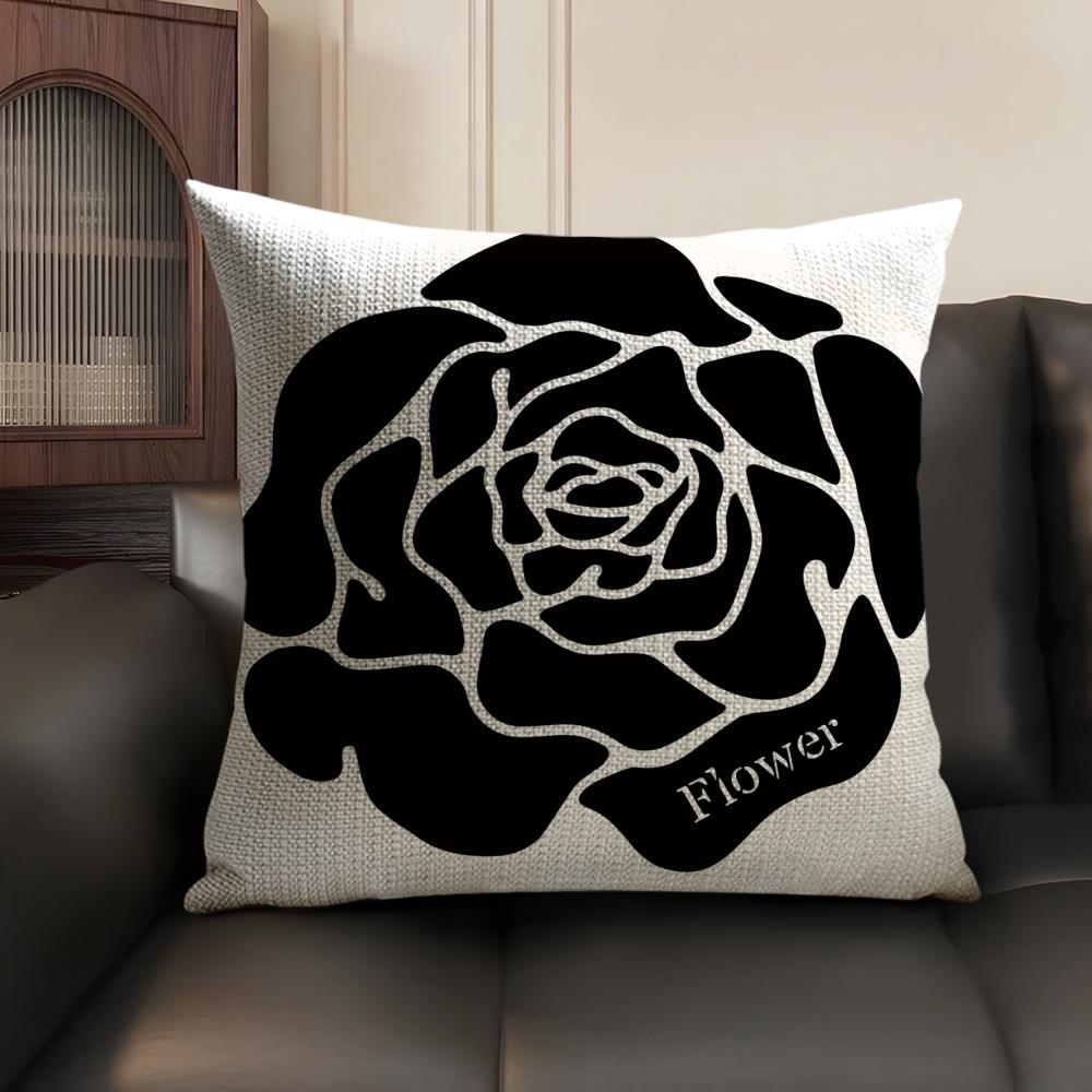 Retro Art Flowers Cushion Cover Natural Linen Organic Fabric DoubleSided Printing Sofa Home Decor Breathable Environmentally