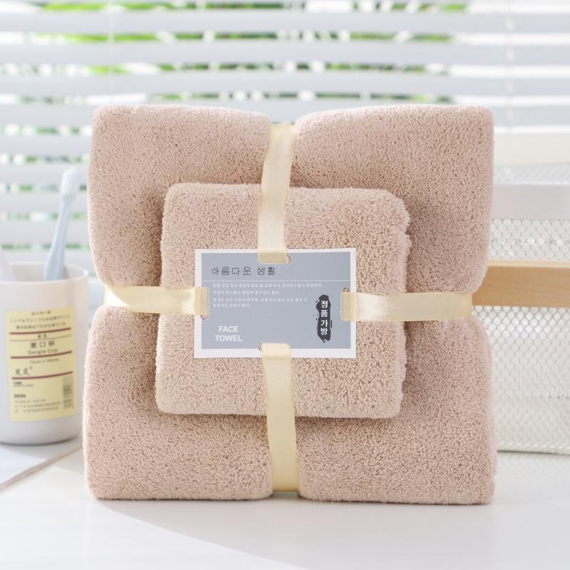 Coral Fleece Bath Towel Gift Set: Thickened Mother-Child Set, Customizable Logo