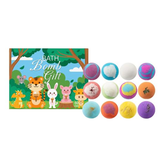 Set da 12 Bombe da Bagno con Giocattolo Sfera Effervescente Spa per Bambini Adulti Pelle Idratata Ammorbidente Kit Portatile da Viaggio per Rilassamento per Spiaggia Piscina Casa