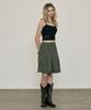 No Extra Touch Dyed Snap Stud Midi Skirt (Khaki) / 26Smsk001Kh