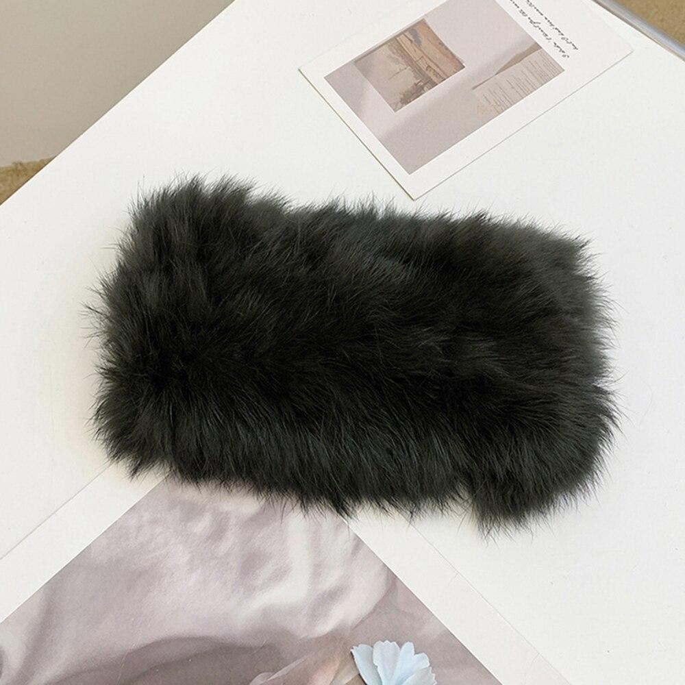 Autumn and Winter Real Rabbit Hair Band Hair Hoop Women's Warm Fur Fur Hat Vintage Wide Edge Plush Headband