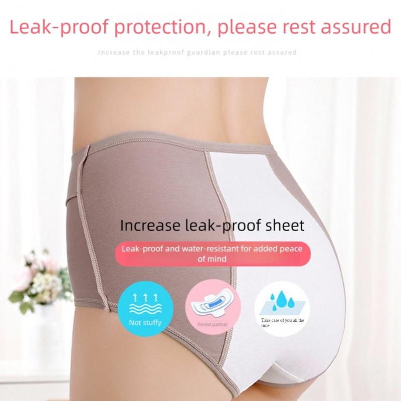 High Waist Cotton Period Underwear For Women Breathable Moisture Wicking Leakproof Seamlessly Design Comfortable For Menstrual Cycle