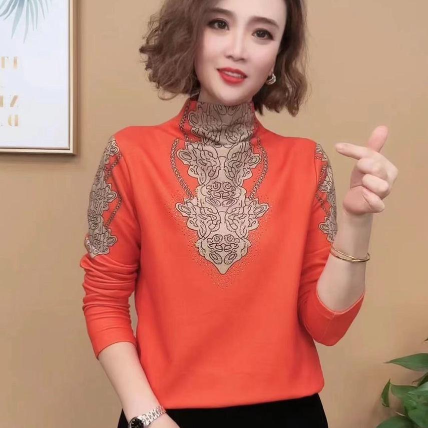 Stylish Velvet-Lined Long Sleeve Winter Shirt with Half-High Neck