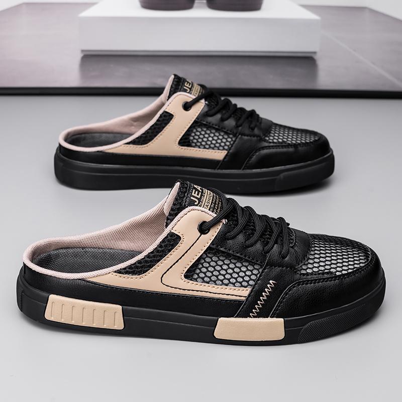 Superstora Sandaler 2025 Sommar Nya Herrskor Perforerad Mesh Tofflor, Andningsbara Utomhusskor för Sport och Fritid Halvtofflor