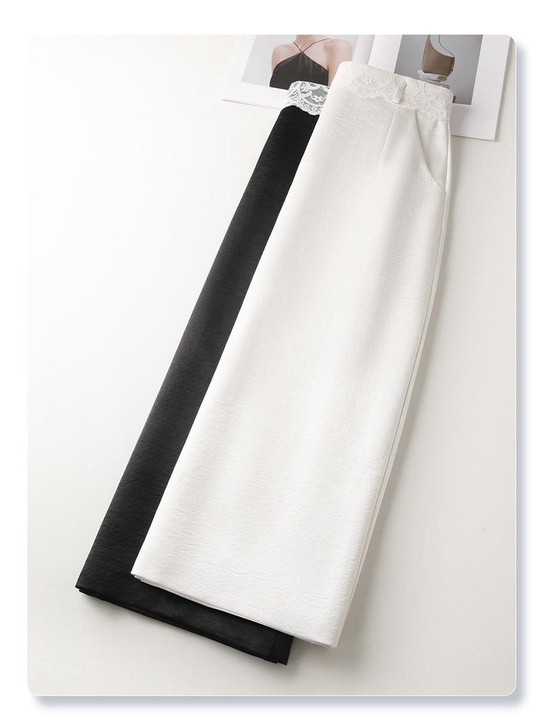 Women's White High-Waisted Midi Skirt - Versatile Summer 2025 Fashion