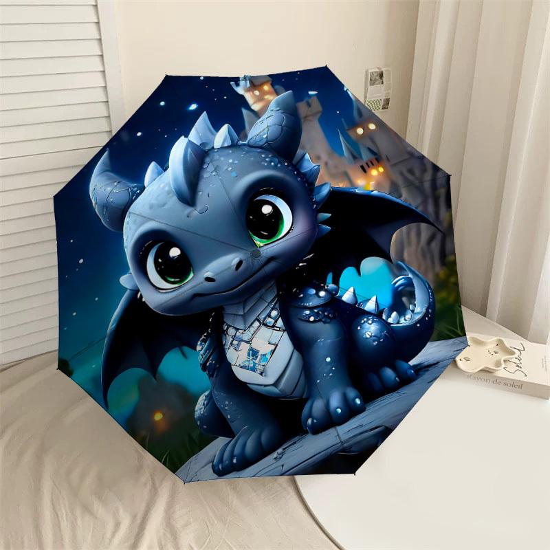 

1PC Dragon Fantasy Umbrella-8-Rib Reinforced, Automatic Open, Lightweight & Durable, Cute Fashion Accessory for Outdoor-W111