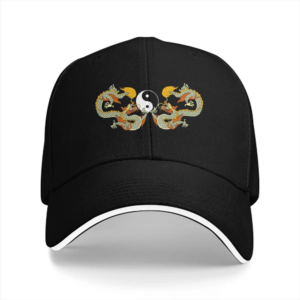 Yin Yang Dragon Classic Baseball Caps Peaked Cap YinYang Adjustable Sun Shade Hats for Unisex Women