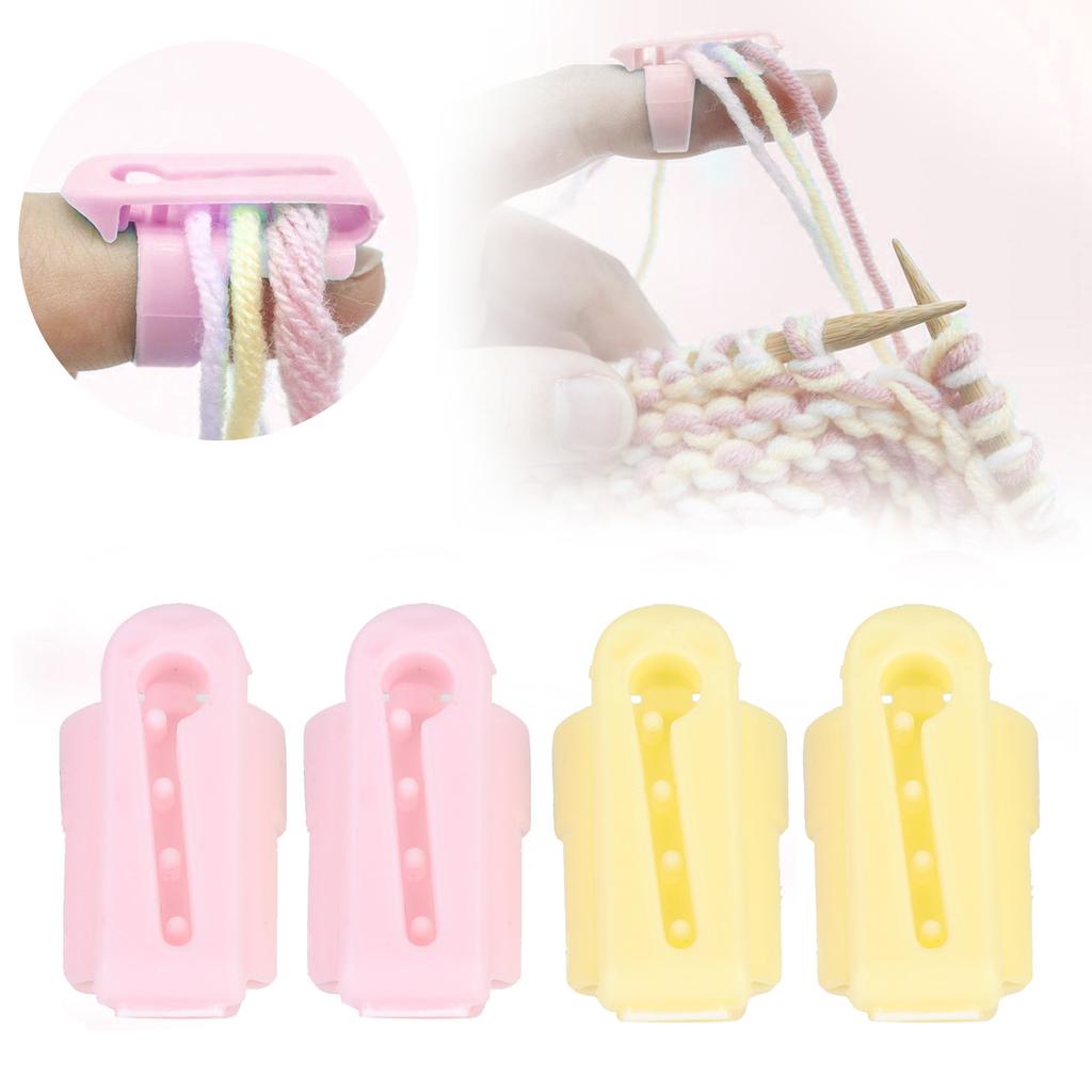 4Pcs Knitting Thimble Finger Guide Splitter for DIY Fun Sweater Wool Sewing Accessories