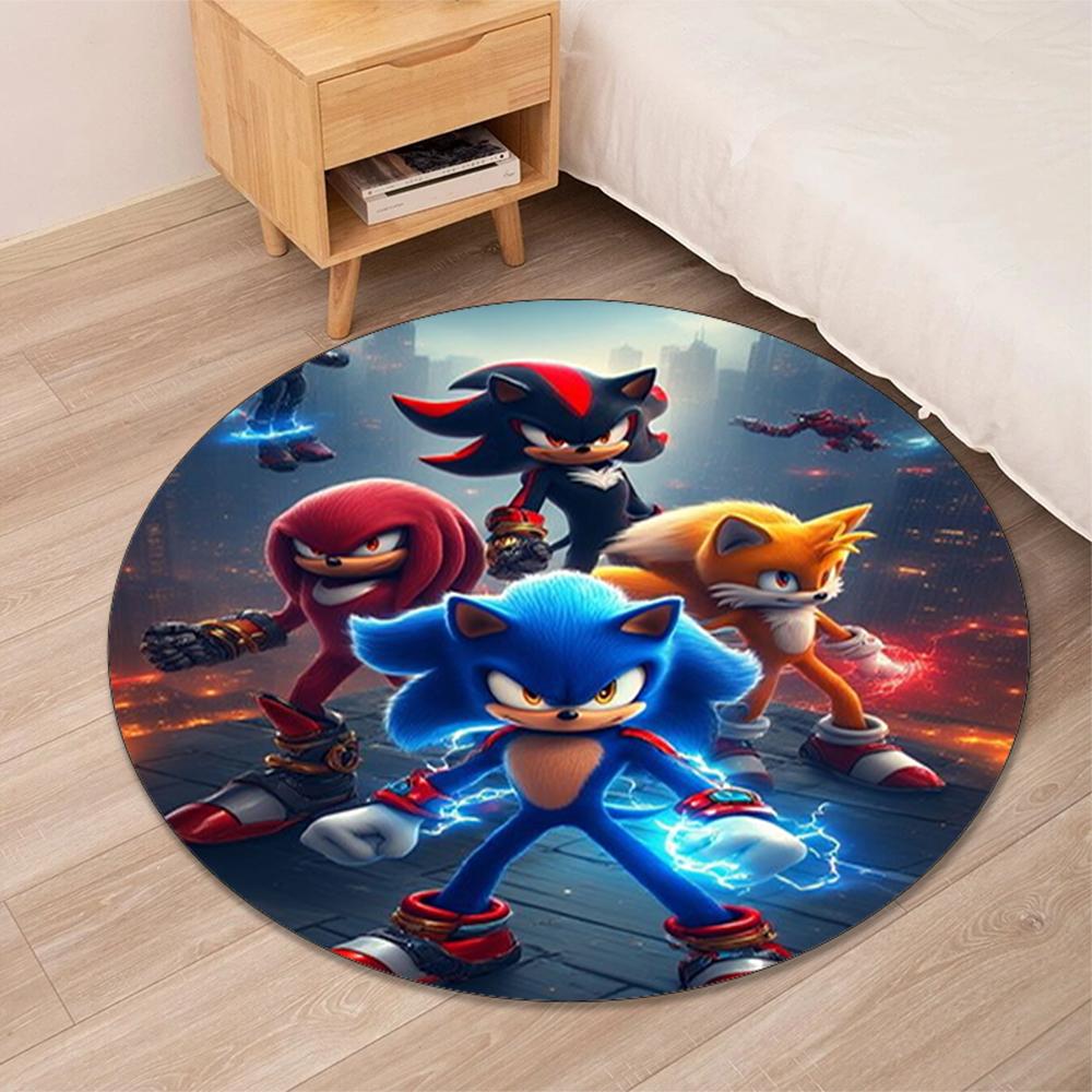 Runder Sonic-Teppich Teppich Stuhlteppich Bereichsteppich Eingang Fußmatten, für Bürostuhl Wohnzimmer Schlafzimmer Küche.