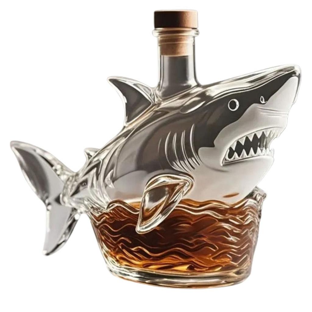 Funny Whiskey Shark Bottle Whiskey Decanter Unique Whiskey Shark Glass Decanter Funny Whiskey Bottle Gift For Men Home Bar Decor