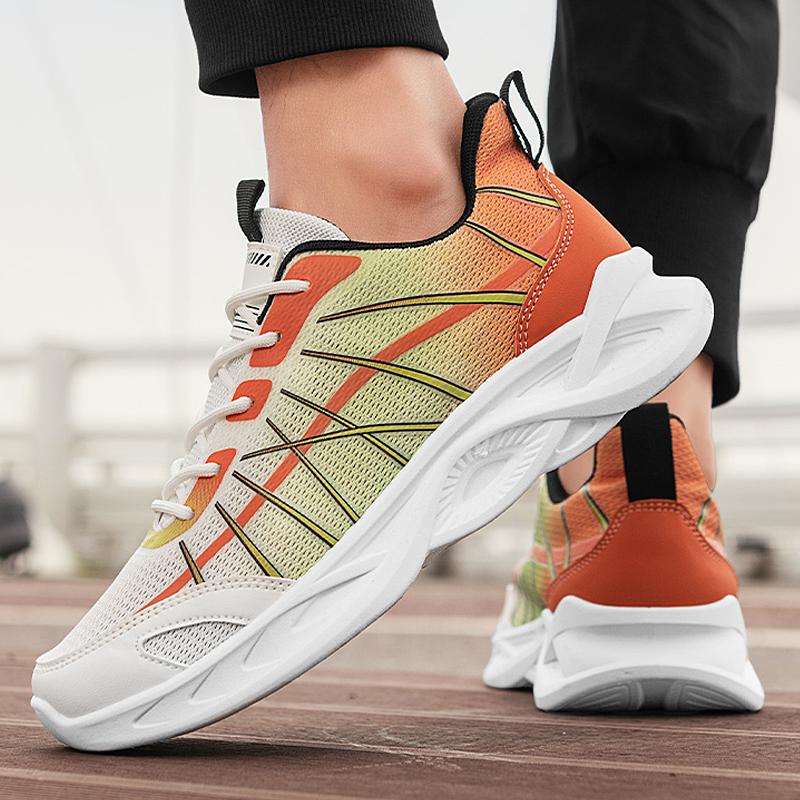 Men's Casual Mesh Sports Shoes Gradient Breathable Thick-soled  Shoes Trendy Shoes for All Season Lightweight and Versatile