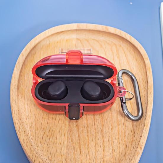 Earbud Protective Case with Lock Portable Shockproof Wireless Earphone Charging Case Cover Protector Clear TPU Shell Skin