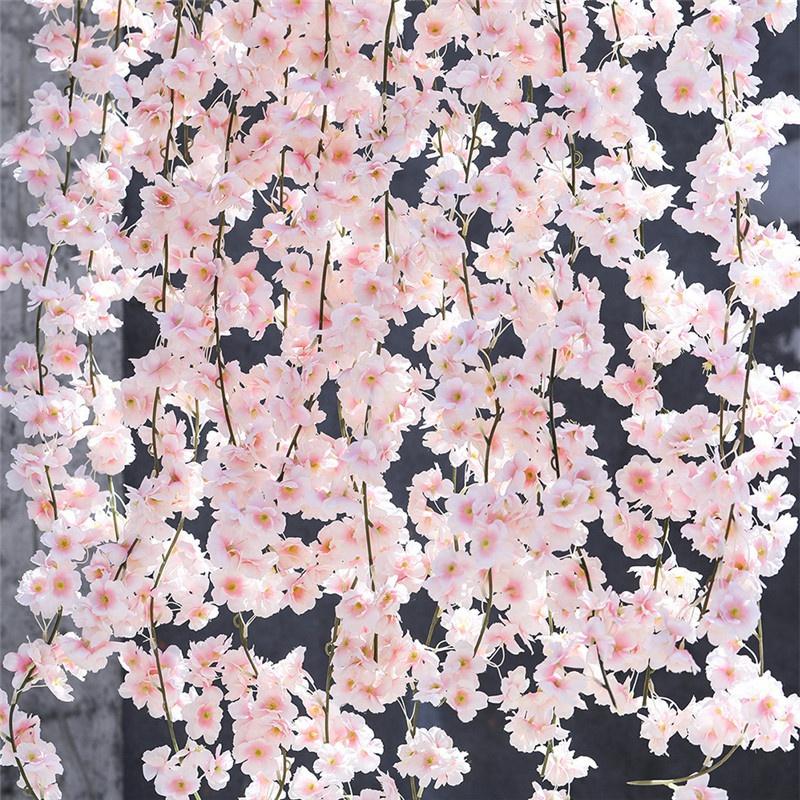 Shacos 3 pack / 6 m (19,6 ft) pioen kunstbloemen slinger outdoor witte