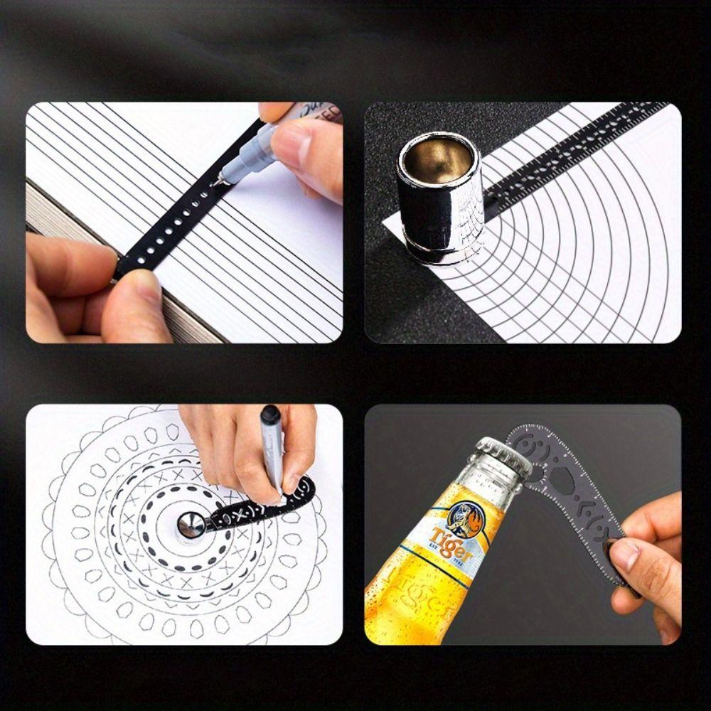 Compass Function Magnetic Drawing Tool Ruler Angle Measurement Protractor Style Multifunctional Drawing Ruler