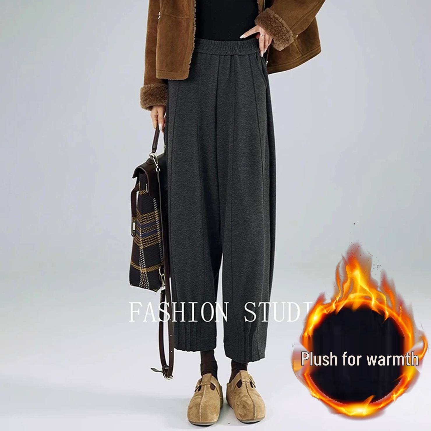 

Autumn/Winter 2025 Women s Velvet Lantern Harem Pants - High-Waisted, Loose, and Warm. XL / 29 [For 115-125 kg]