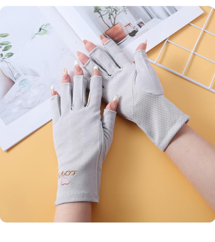 

Дышащие велосипедные перчатки без пальцев с защитой от УФ-лучей для женщин - Нейл-арт, Защита от солнца, Совместимые с сенсорным экраном One Size