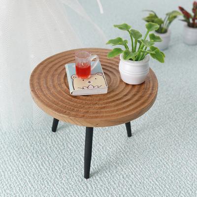 1:12 Bebek Evi Minyatür Yuvarlak Masa Çay Masası Bebek Evi Kahve Masası Mobilya Dekor Oyuncak Mikro Sahne Yapım Aksesuarları